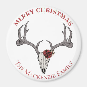 Aimant Pays Noël Cerf Reindeer Tête de Cerf Antlers