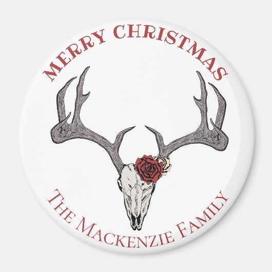 Aimant Pays Noël Cerf Reindeer Tête de Cerf Antlers (Devant)
