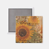 Aimant pays rustique mariage de tournesol enregistrer la  (Recto/Verso)