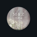 Aimant Pays rustique Mariage en bois blanc Enregistrer la<br><div class="desc">Envoyez un mignon enregistrer l'aimant de date ou donner dans le cadre d'un cadeau de votre mariage dans un style rustique en bois blanc.</div>