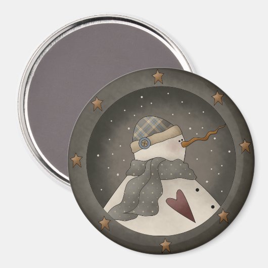 Aimant Pays Snowman primitif (Recto/Verso)
