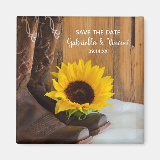 Aimant Pays Sunflower Occident mariage Enregistrer la dat (Devant)