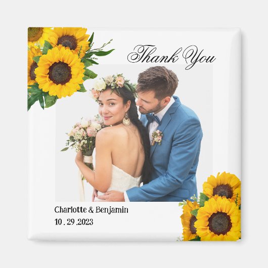 Aimant Pays Tournesol photo mariage Favor Cadeau (Devant)