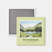 Aimant Paysage aquarelle Peinture du lac Buttermere (Recto/Verso)