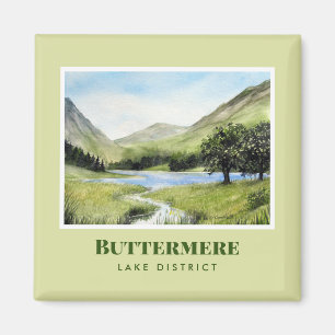 Aimant Paysage aquarelle Peinture du lac Buttermere