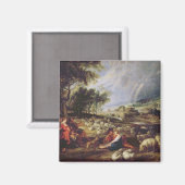 Aimant Paysage avec arc en ciel (Recto/Verso)