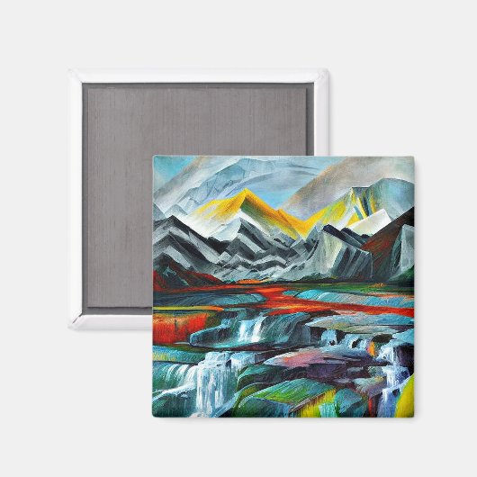 Aimant Paysage avec cascade 5 (Recto/Verso)