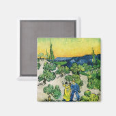 Aimant Paysage avec couple Marche par Vincent van Gogh (Recto/Verso)