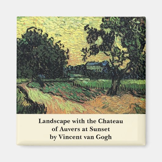 Aimant Paysage avec le château d'Auvers par Vincent van G (Devant)