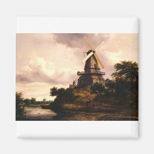 Aimant Paysage avec une œuvre d'art de moulin à vent