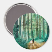 Aimant Paysage boisé mariage Aquarelle (Recto/Verso)