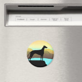Aimant Paysage de Chien Greyhound Waterside (In Situ (Lave-vaisselle))