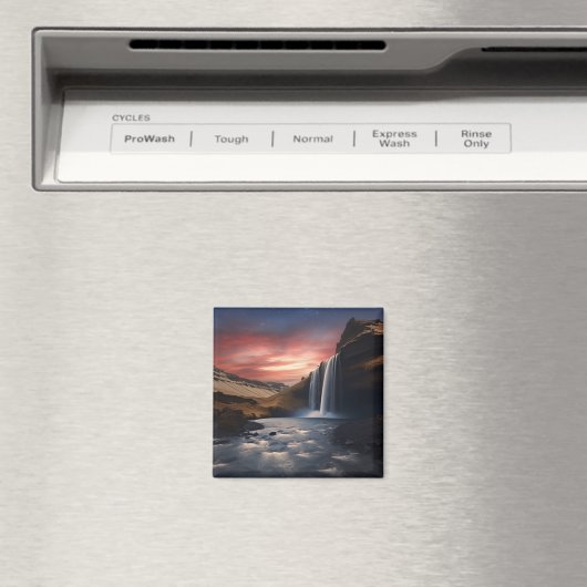 Aimant Paysage de la cascade en Islande (In Situ (Lave-vaisselle))