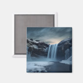 Aimant Paysage de la cascade en Islande (Recto/Verso)