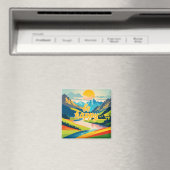 Aimant Paysage de la montagne Retro (In Situ (Lave-vaisselle))