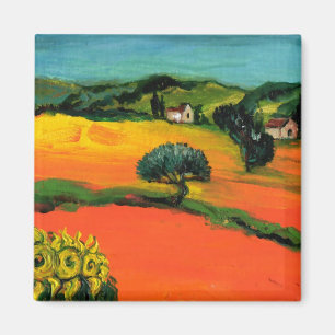 AIMANT PAYSAGE DE LA TOSCANE AVEC DES TOURNESOLS