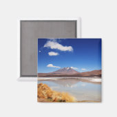 Aimant Paysage de l'Altiplano avec volcan en Bolivie (Recto/Verso)