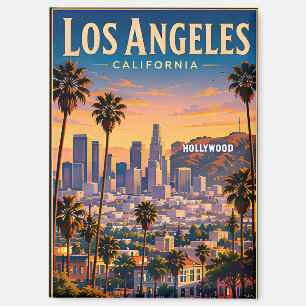 Aimant Paysage de Los Angeles et Hollywood Hills Rétro