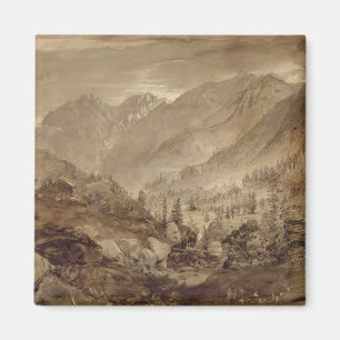 Aimant Paysage de montagne, Macugnaga, 1845 (stylo et bru
