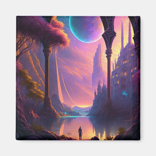 Aimant Paysage de science-fiction Imaginaire (Devant)