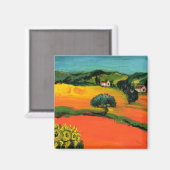 AIMANT PAYSAGE DE TOSCANE AVEC TOURNESOLS (Recto/Verso)