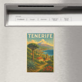 Aimant Paysage des îles Canaries de Tenerife vintage (In Situ (Lave-vaisselle))