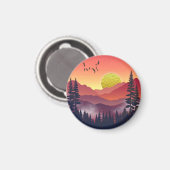 Aimant Paysage des monts Crimson (Recto/Verso)