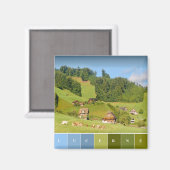 Aimant Paysage d'été en Suisse (Recto/Verso)