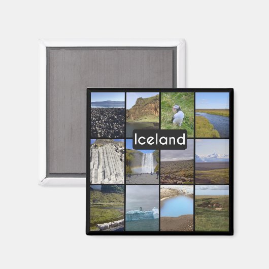 Aimant Paysage d'été islandais (Recto/Verso)