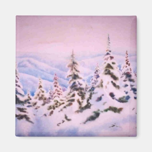 Aimant paysage d'hiver (Devant)
