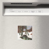 Aimant Paysage D'Hiver Avec Lune Levante (In Situ (Lave-vaisselle))