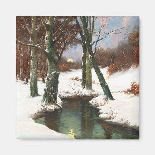 Aimant Paysage D'Hiver Avec Lune Levante