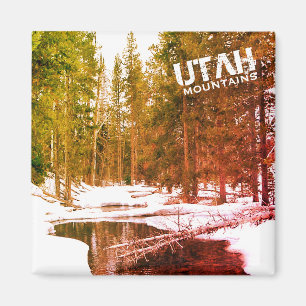 Aimant Paysage d'hiver de montagne de l'Utah
