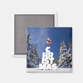 Aimant Paysage d'hiver de Noël (Recto/Verso)