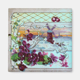 Aimant Paysage D'Hiver ROMANTICA Avec Pansies