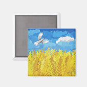 Aimant Paysage du drapeau ukrainien (Recto/Verso)