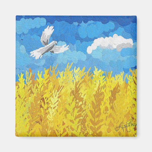 Aimant Paysage du drapeau ukrainien (Devant)