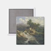 Aimant Paysage forestier avec cascade (Recto/Verso)