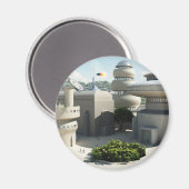 Aimant Paysage futuriste de science-fiction (Recto/Verso)