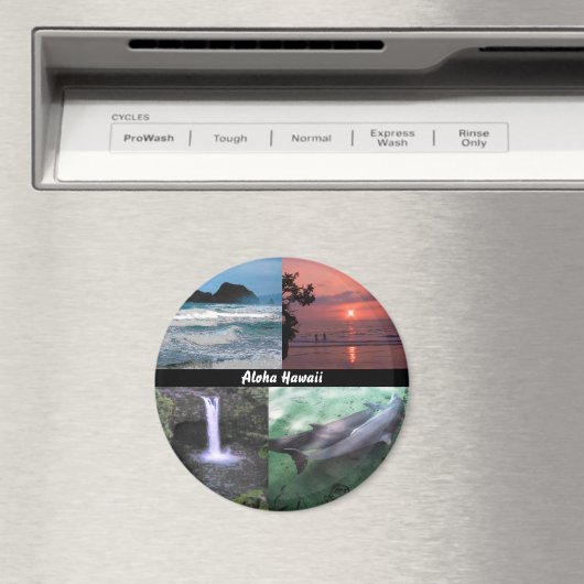 Aimant Paysage hawaïen Quatre Photo Aloha Hawaii (In Situ (Lave-vaisselle))