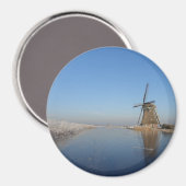 Aimant Paysage hivernal avec moulin à vent et glace (Recto/Verso)