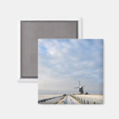 Aimant Paysage hivernal avec neige et moulin à vent en Ho (Recto/Verso)