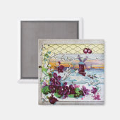 Aimant Paysage hivernal ROMANTICA, Pansies, Flore (Recto/Verso)