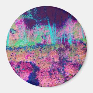 Aimant Paysage impressioniste violet et rose chaud