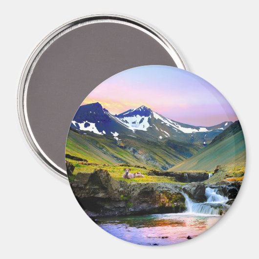 Aimant Paysage magnifique Paysage d'Islande (Recto/Verso)