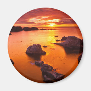 Aimant Paysage marin orange, coucher de soleil, Californi