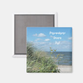 Aimant paysage maritime de bureau de plage  (Recto/Verso)