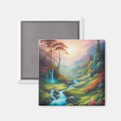 Aimant Paysage naturel de la Forêt Lumière Magique (Recto/Verso)
