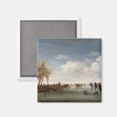 Aimant Paysage néerlandais avec Skaters (Recto/Verso)