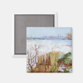 Aimant Paysage neigeux, célèbre peinture de Van Gogh (Recto/Verso)